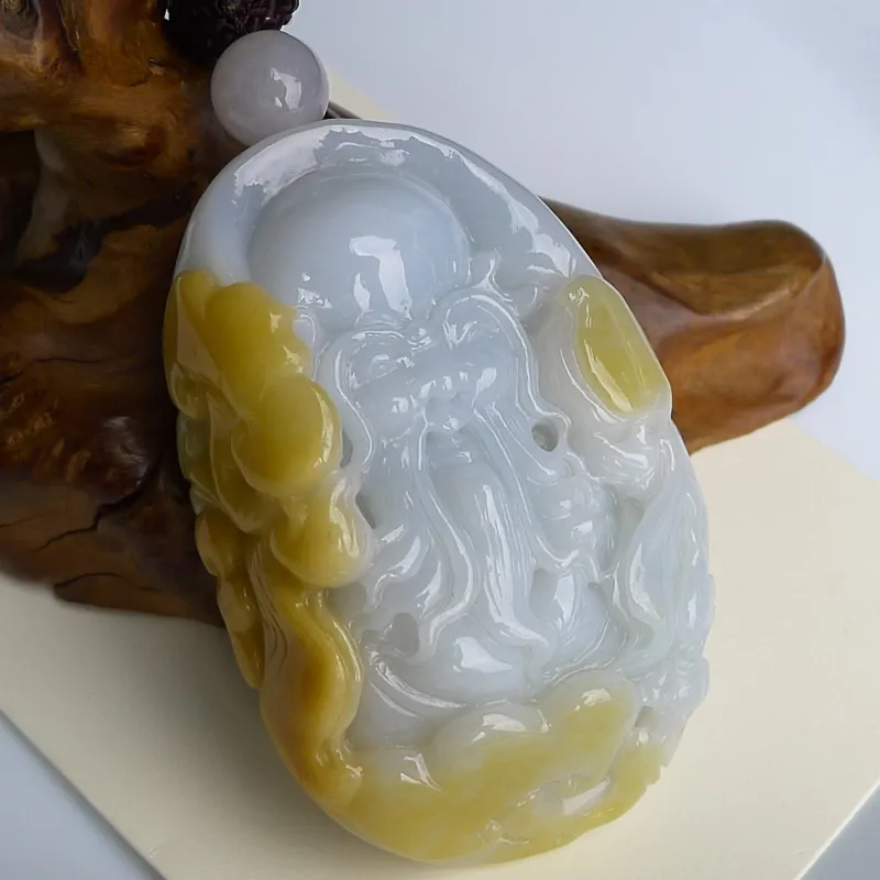 Jade Blossom Glutinous Jade Jadeite Collectible Ornament Unisex-1