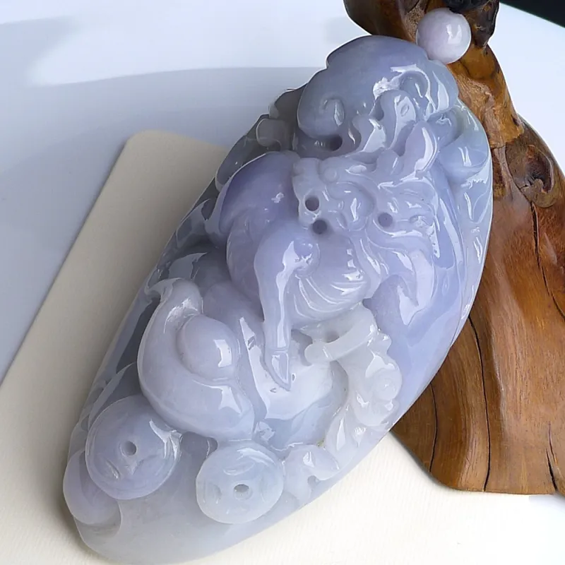 Jade Blossom Glutinous Jade Jadeite Collectible Ornament Unisex-1