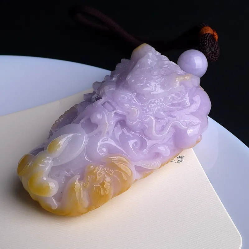 Jade Blossom Glutinous Jade Jadeite Handheld Piece Unisex-4