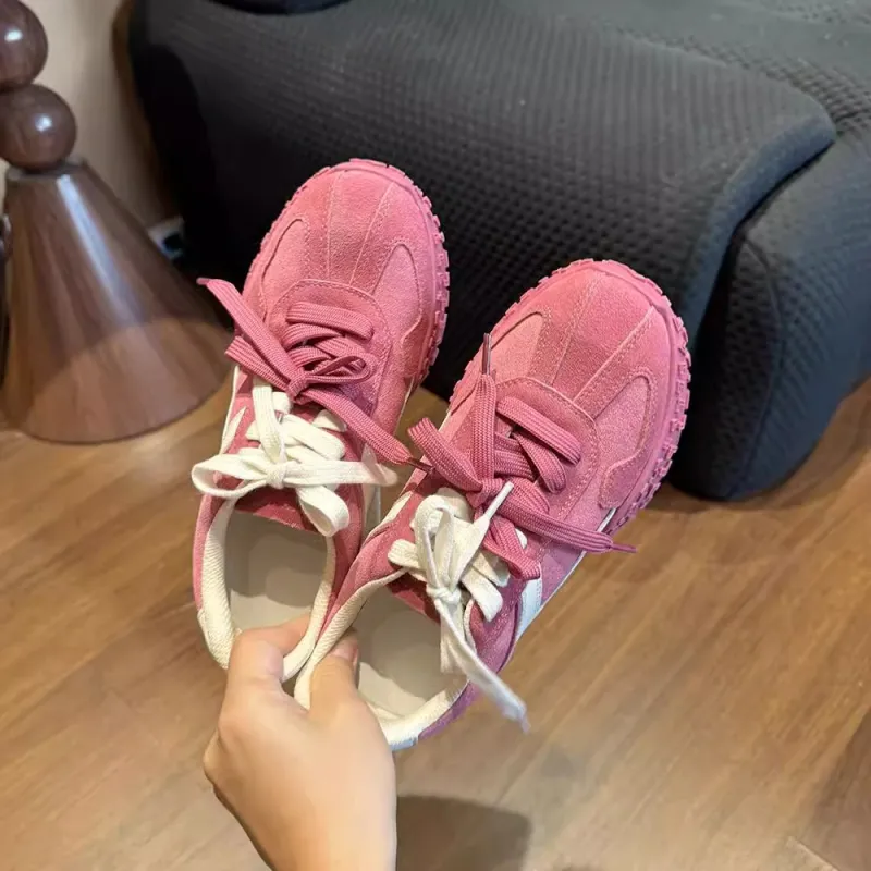 QING MISS Slip Resistant Low Top Casual Shoes Women's Cherry Blossom Pink-1