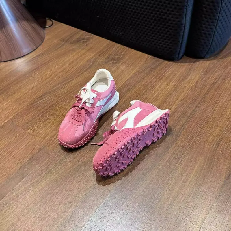 QING MISS Slip Resistant Low Top Casual Shoes Women's Cherry Blossom Pink-4