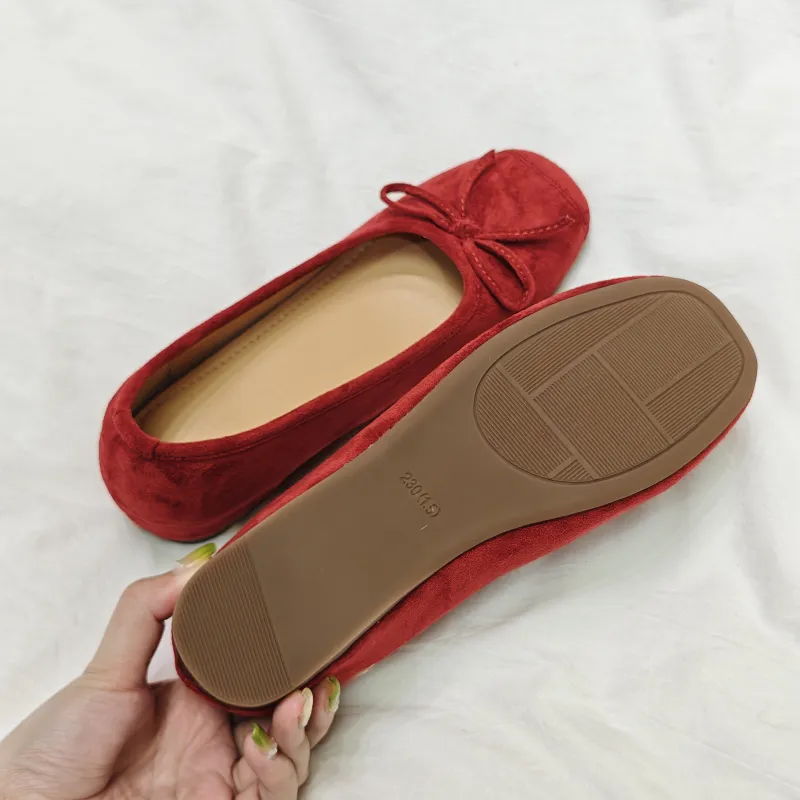 QING MISS Casual Single Shoes Women's Red-4