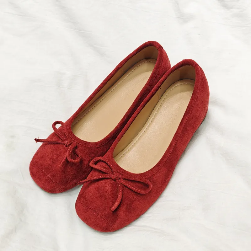 QING MISS Casual Single Shoes Women's Red-2