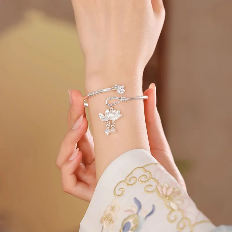 Hui Xuan Charm 999 Fine Silver Bangles Women's-5