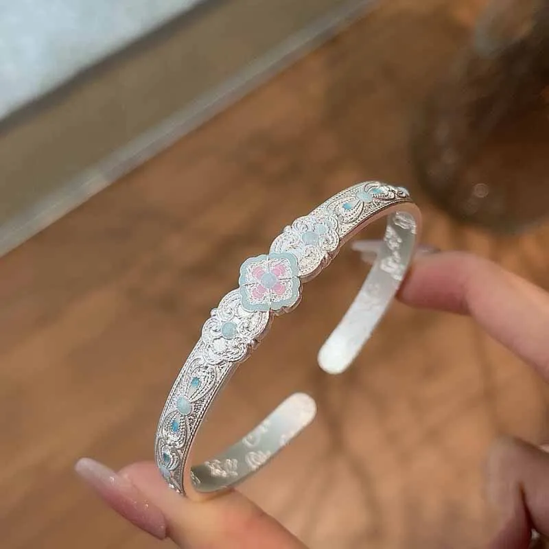 Hui Xuan Charm 999 Fine Silver Bangles Women's-1