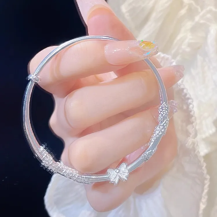 Hui Xuan Charm Sterling Silver Bangles Women's-3