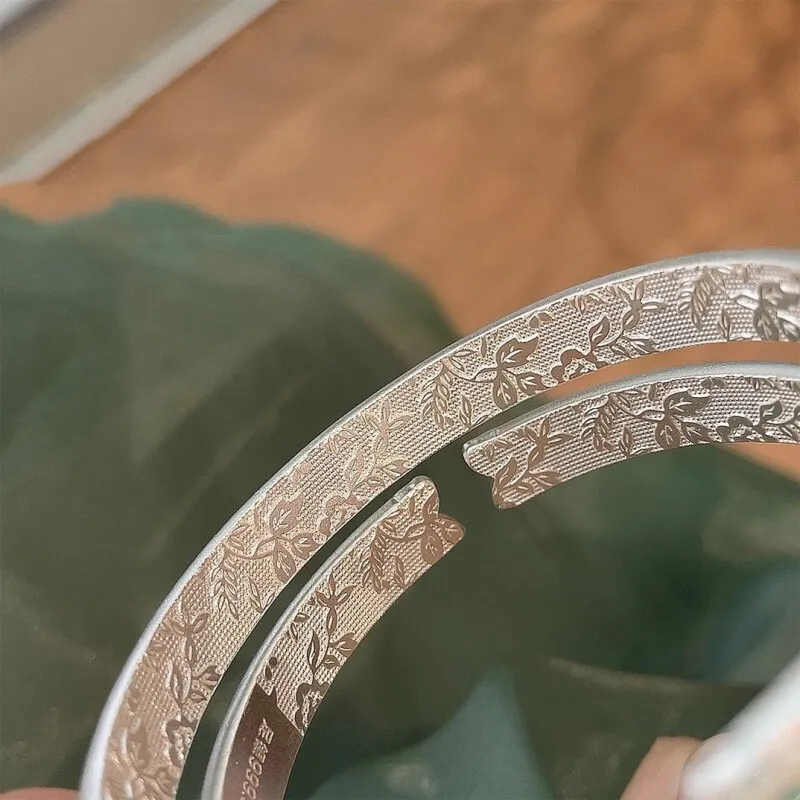 Hui Xuan Charm 999 Fine Silver Sterling Silver Bracelets Women's-4