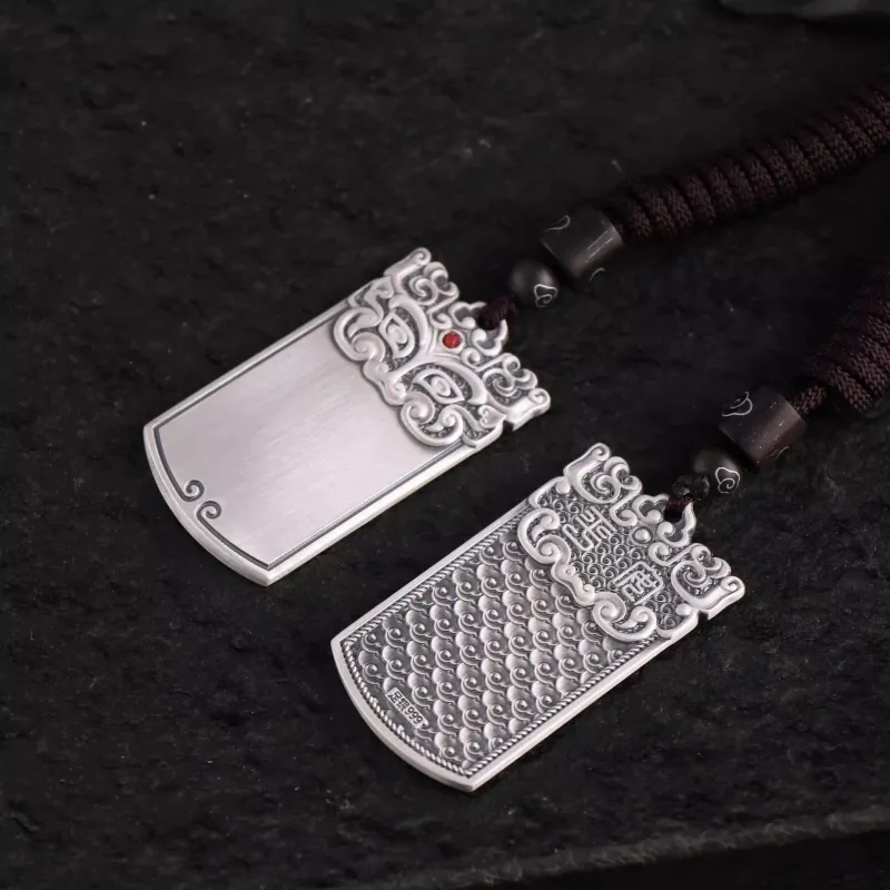 Hui Xuan Charm 999 Fine Silver Foot Silver Pendants Unisex-3