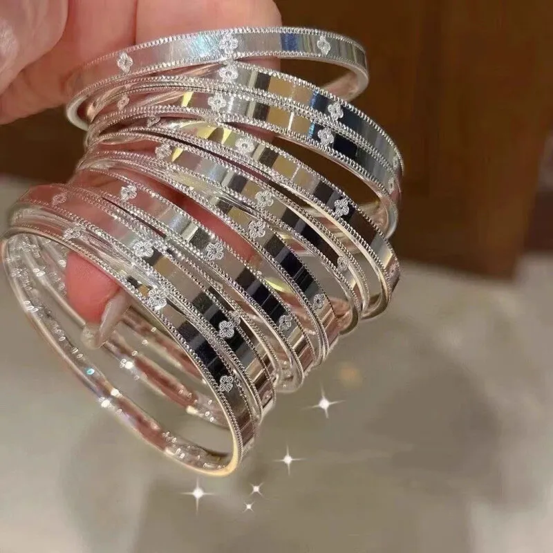 Hui Xuan Charm 999 Fine Silver Bangles Women's-3