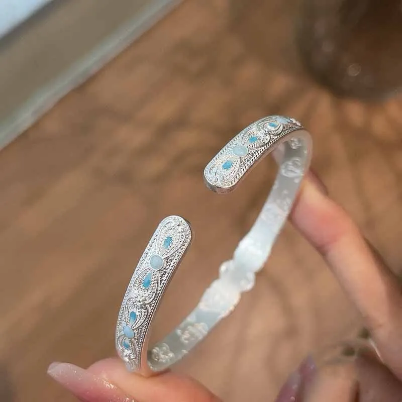 Hui Xuan Charm 999 Fine Silver Bangles Women's-5