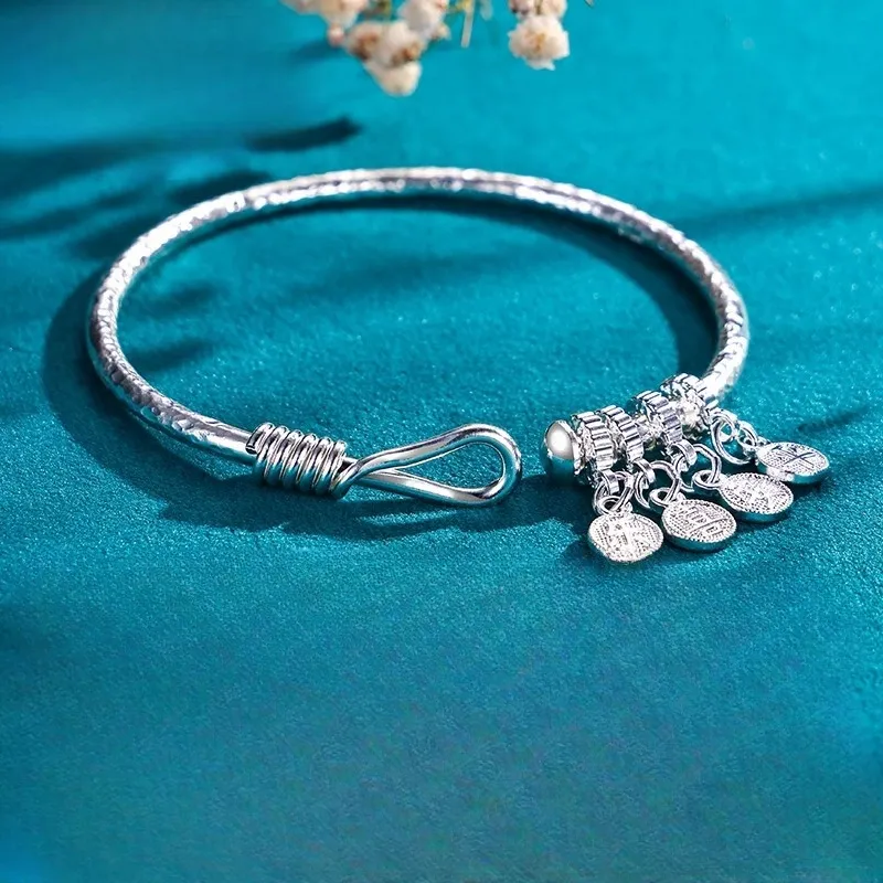 Hui Xuan Charm 999 Fine Silver Bangles Women's-3