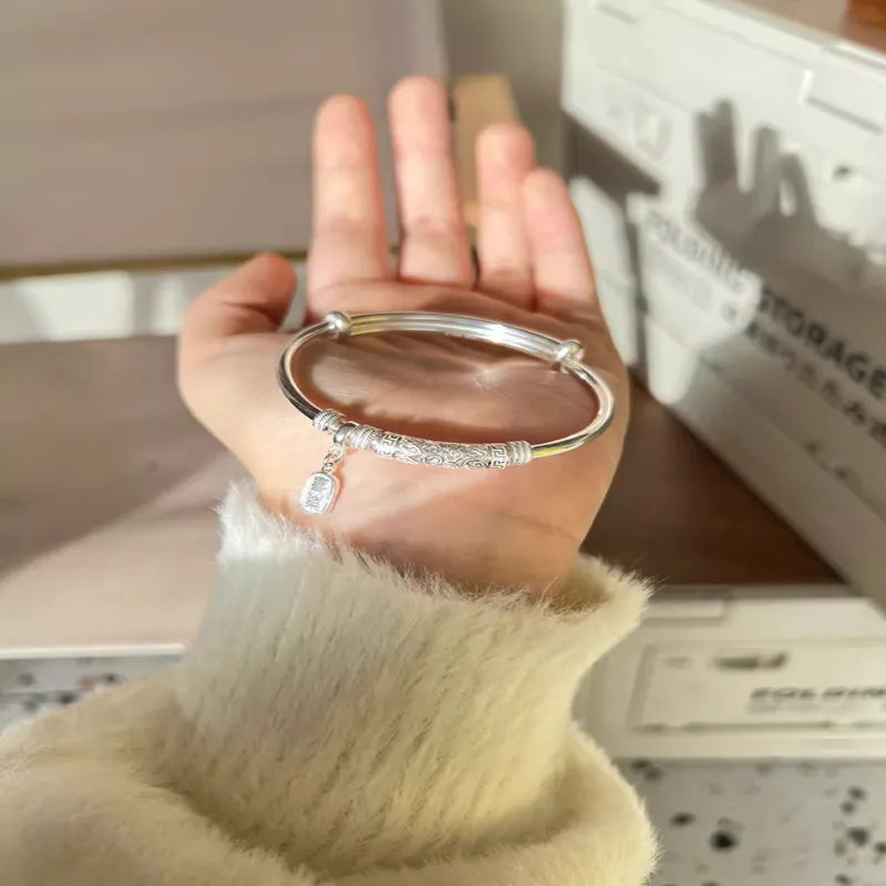 Hui Xuan Charm 999 Fine Silver Sterling Silver Bracelets Women's-4