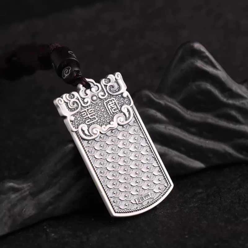 Hui Xuan Charm 999 Fine Silver Foot Silver Pendants Unisex-2