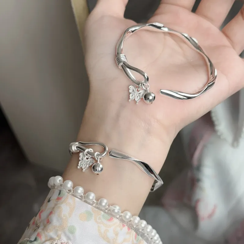 Hui Xuan Charm 999 Fine Silver Bangles Women's-5