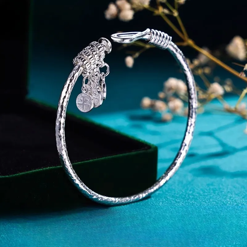 Hui Xuan Charm 999 Fine Silver Bangles Women's-2
