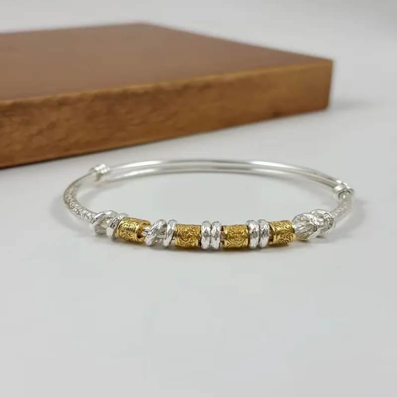 Hui Xuan Charm 999 Fine Silver Bangles Women's-5