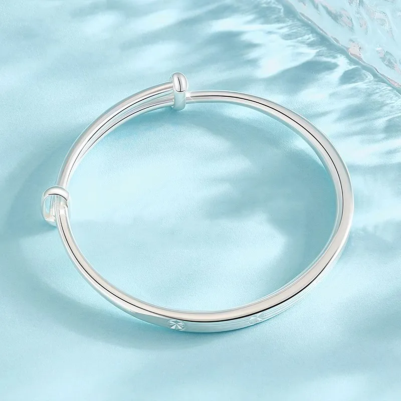 Hui Xuan Charm 999 Fine Silver Bangles Women's-4