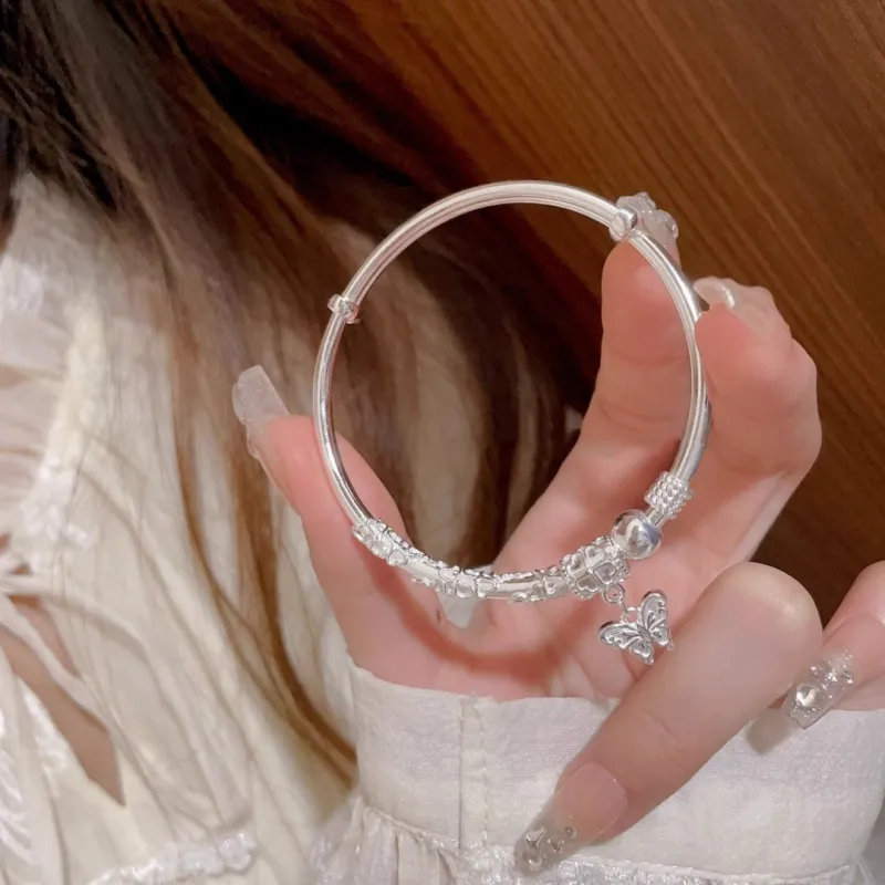 Hui Xuan Charm 999 Fine Silver Bangles Women's-1
