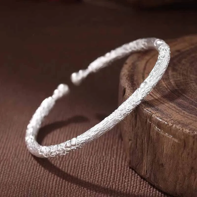 Hui Xuan Charm 999 Fine Silver Bangles Women's-3