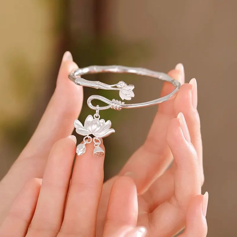Hui Xuan Charm 999 Fine Silver Bangles Women's-1