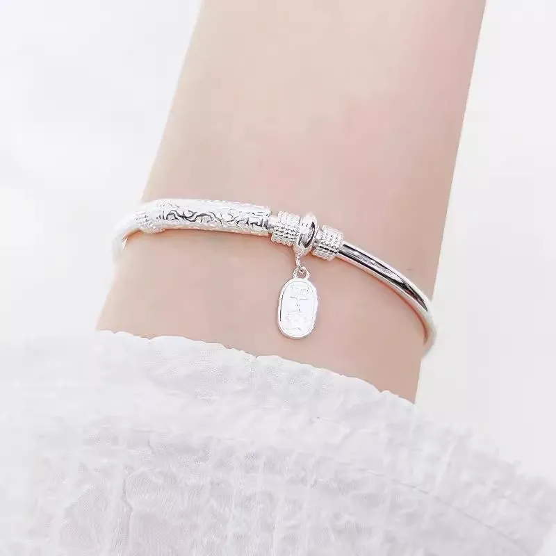 Hui Xuan Charm 999 Fine Silver Sterling Silver Bracelets Women's-3