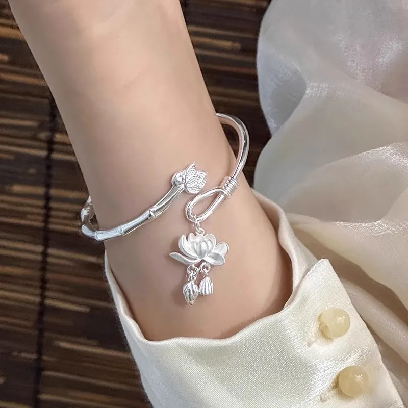Hui Xuan Charm 999 Fine Silver Bangles Women's-6