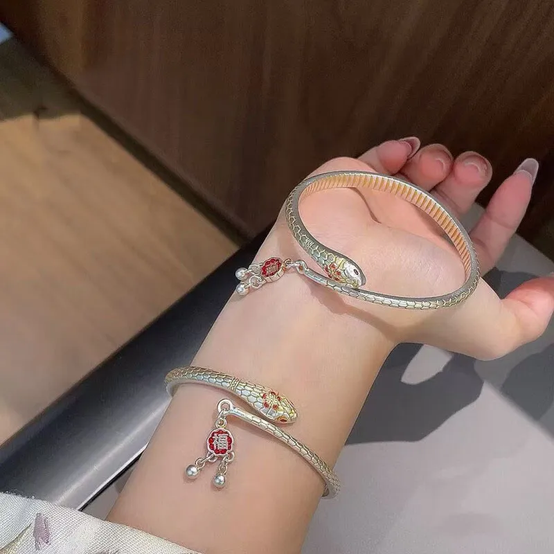 Hui Xuan Charm 999 Fine Silver Bangles Women's-1