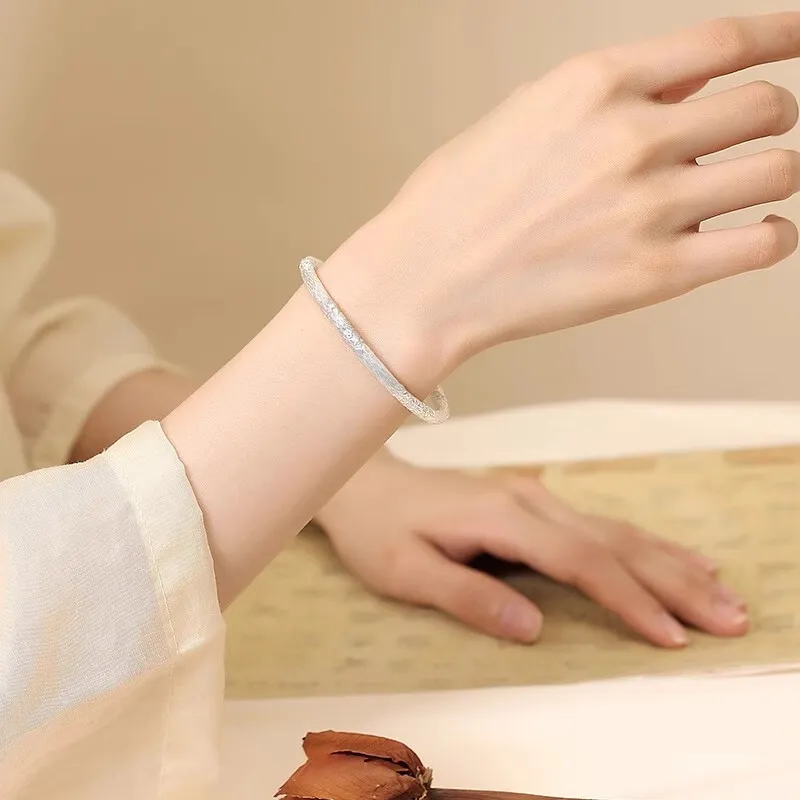 Hui Xuan Charm 999 Fine Silver Bangles Women's-4