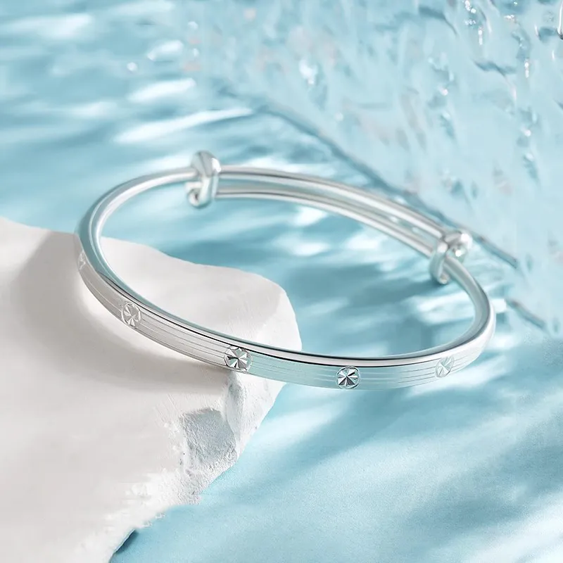 Hui Xuan Charm 999 Fine Silver Bangles Women's-5