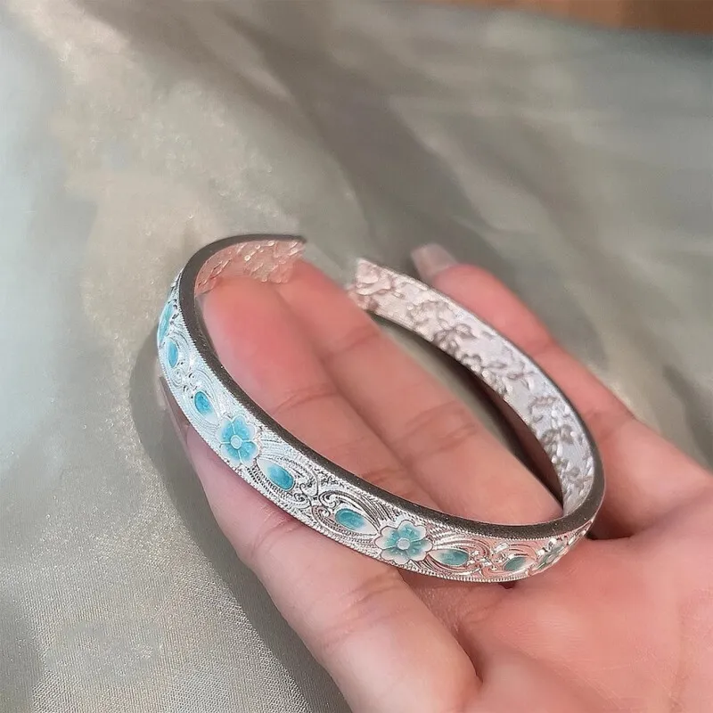 Hui Xuan Charm 999 Fine Silver Sterling Silver Bracelets Women's-3