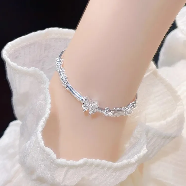 Hui Xuan Charm Sterling Silver Bangles Women's-4