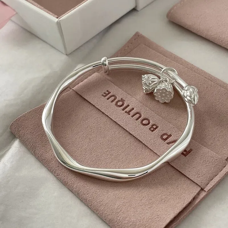 Hui Xuan Charm 999 Fine Silver Bangles Women's-2