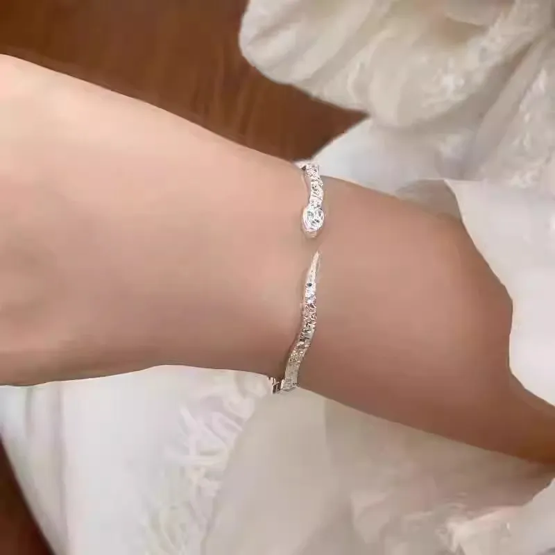 Hui Xuan Charm 999 Fine Silver Bangles Women's-5