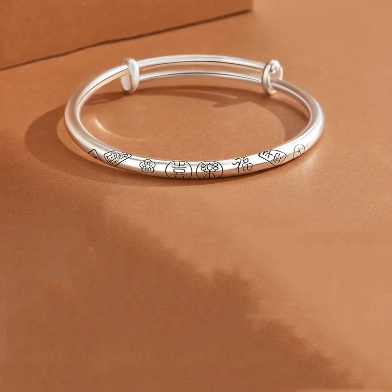 Hui Xuan Charm 999 Fine Silver Bangles Women's-5
