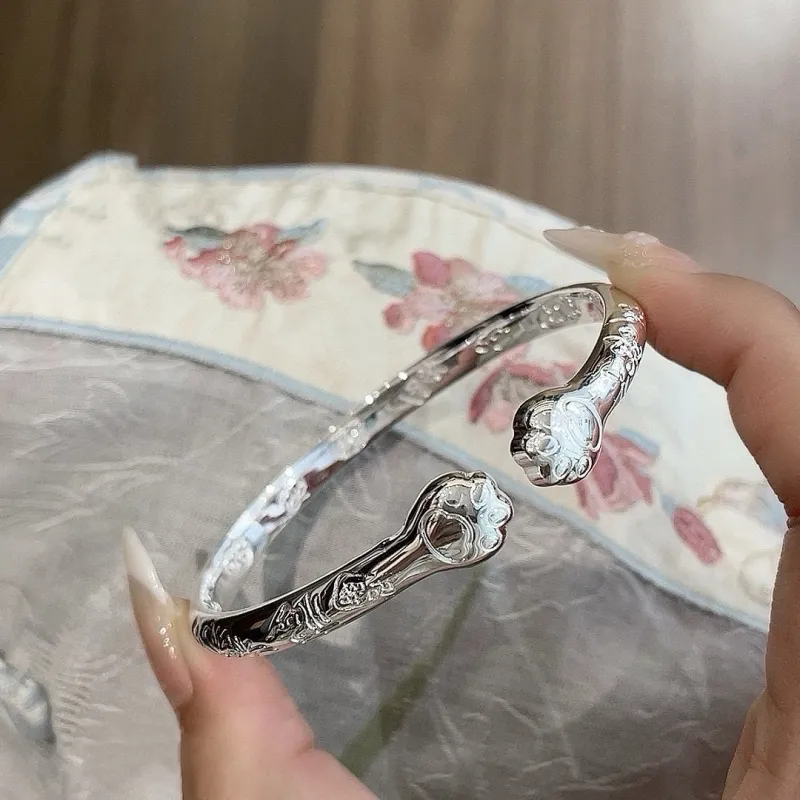 Hui Xuan Charm 999 Fine Silver Bangles Women's-5