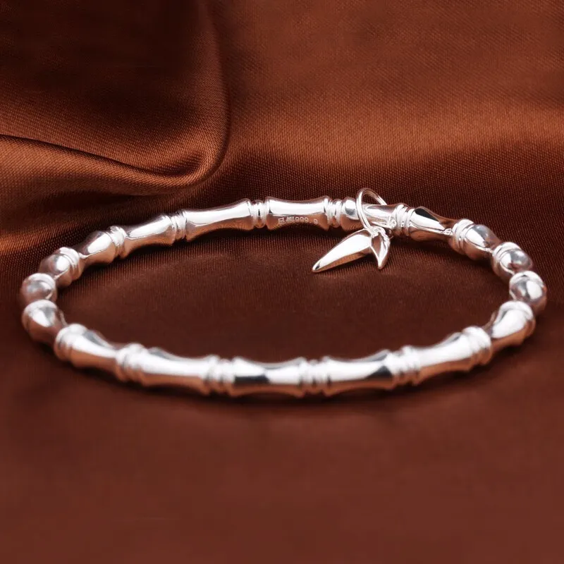 Hui Xuan Charm 999 Fine Silver Bangles Women's-4