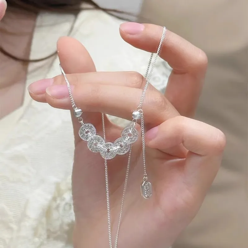 Hui Xuan Charm S990 Silver Necklaces Women's-1