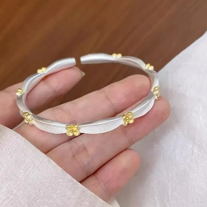 Hui Xuan Charm 999 Fine Silver Bangles Women's-4