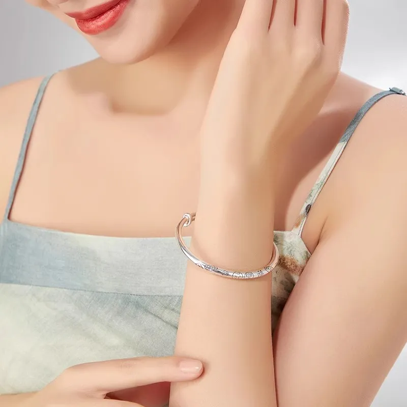 Hui Xuan Charm 999 Fine Silver Bangles Women's-4