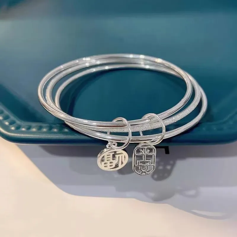 Hui Xuan Charm 999 Fine Silver Bangles Women's-2