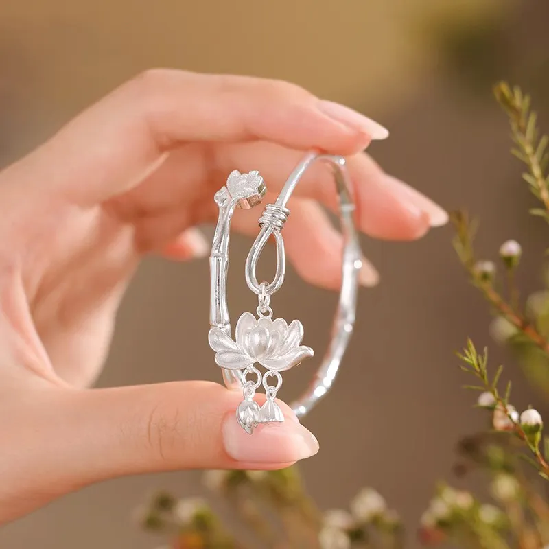 Hui Xuan Charm 999 Fine Silver Bangles Women's-2