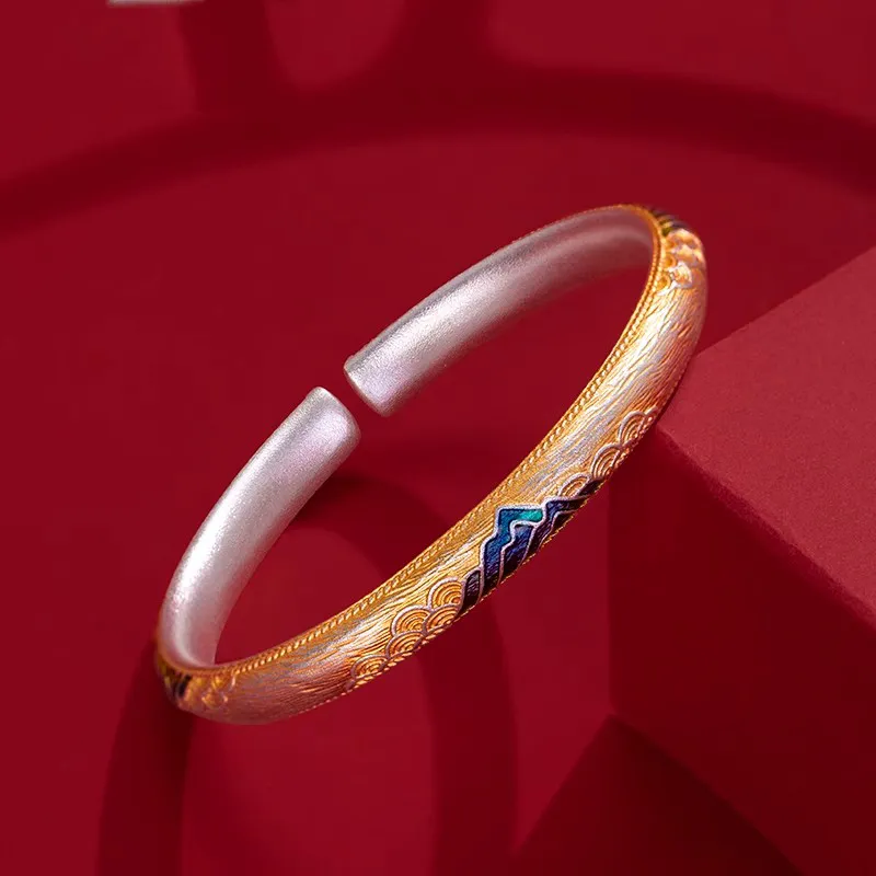 Hui Xuan Charm 999 Fine Silver Bangles Women's-2