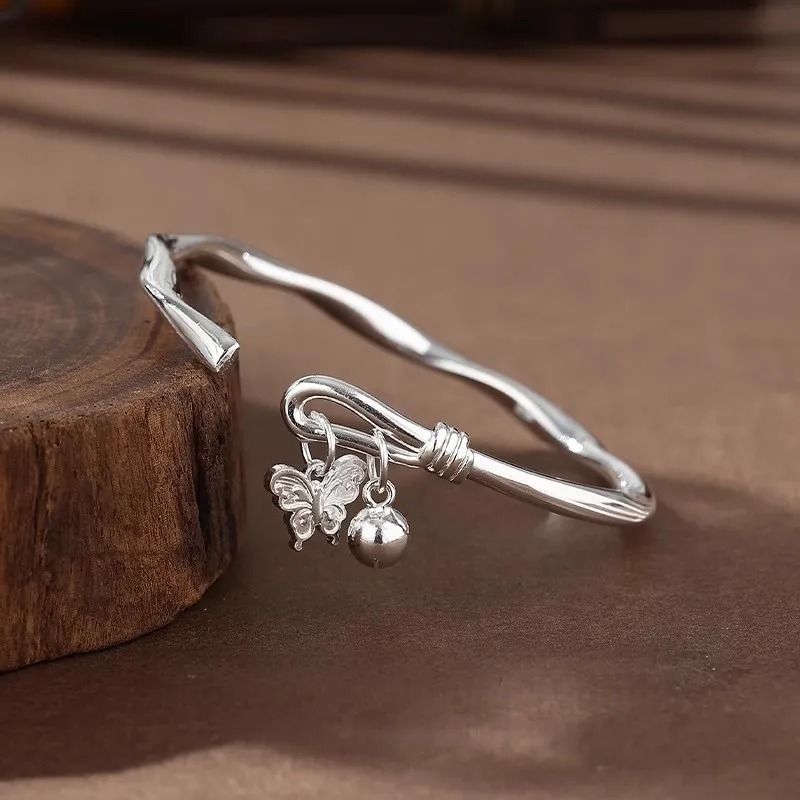 Hui Xuan Charm 999 Fine Silver Bangles Women's-4