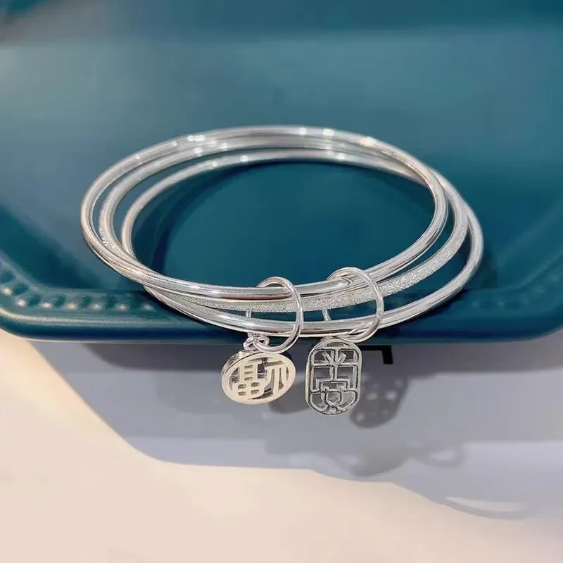 Hui Xuan Charm 999 Fine Silver Bangles Women's-4