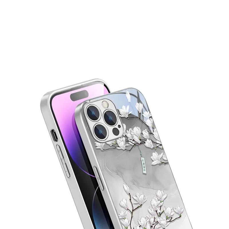 MSMF Glass Material Phone Cases Compatibility With Apple/Apple 13/16 Pro/14/15 Plus/12 Pro Max/11/XS/X Refreshing-8