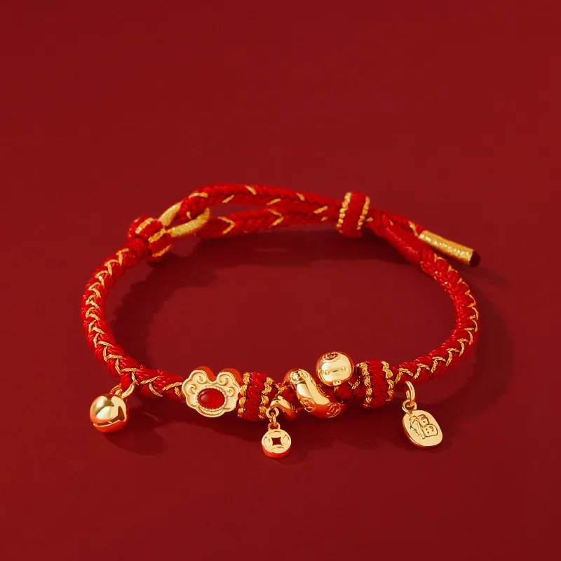 Gongtingbaobei Forbidden City Serpent Bestows Fortune 2025 Zodiac Year Red String Bracelet Lanyards-1