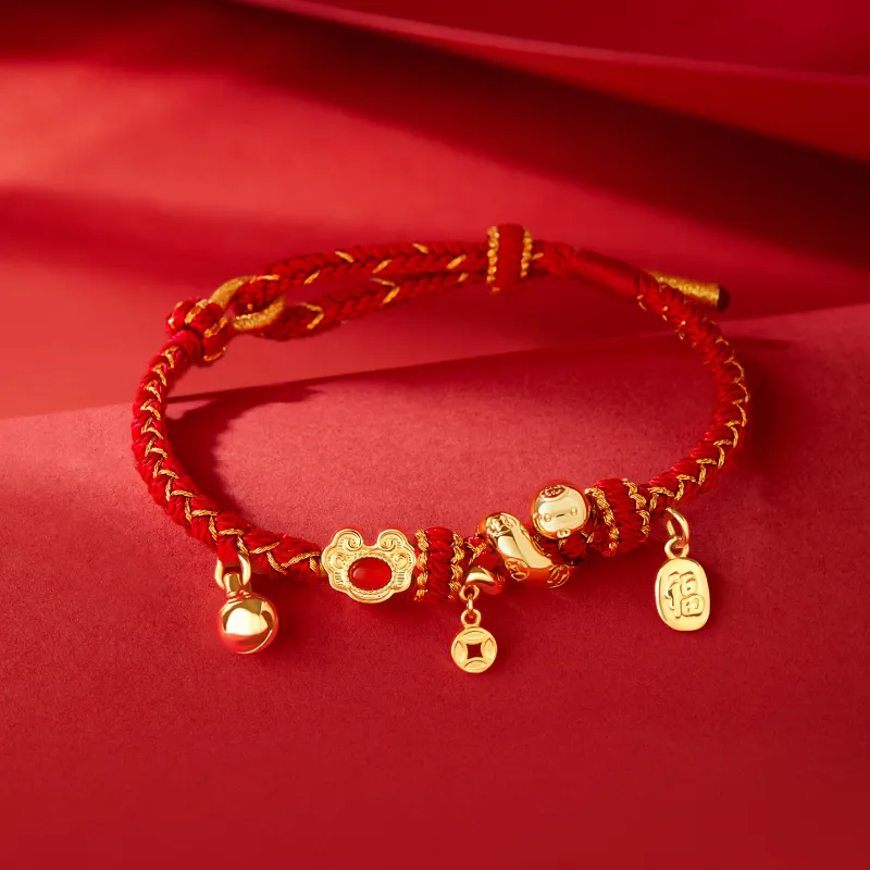 Gongtingbaobei Forbidden City Serpent Bestows Fortune 2025 Zodiac Year Red String Bracelet Lanyards-6