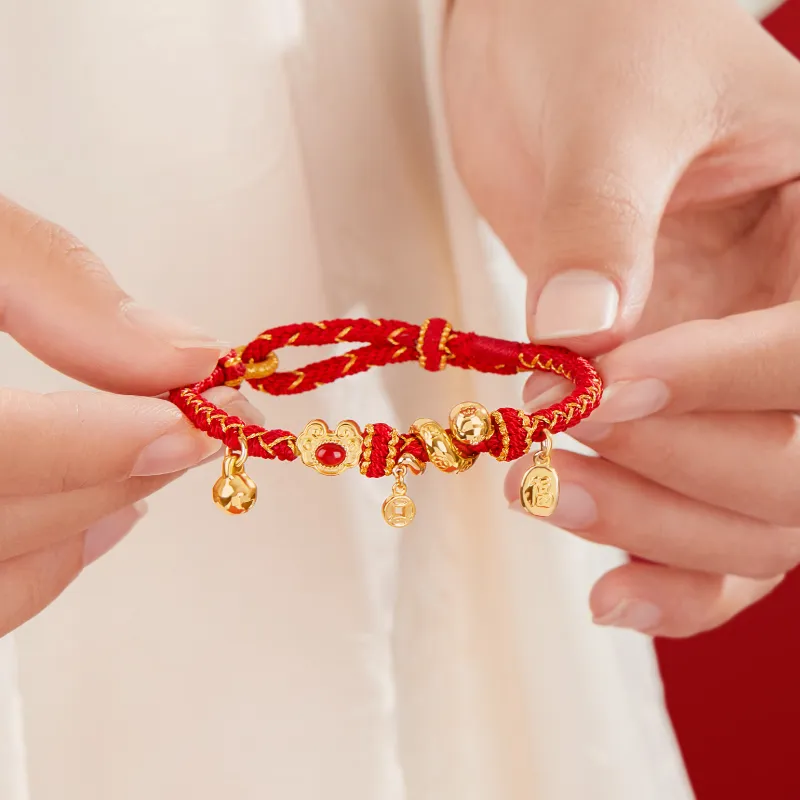 Gongtingbaobei Forbidden City Serpent Bestows Fortune 2025 Zodiac Year Red String Bracelet Lanyards-5