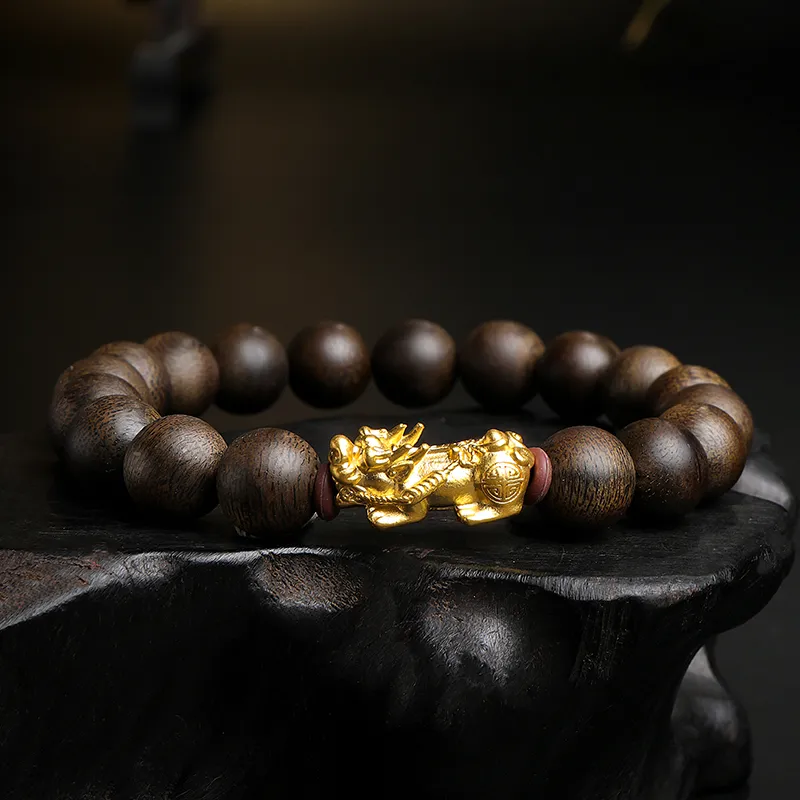 Moon Seal Hundred Rivers Agarwood Bracelets Unisex-2