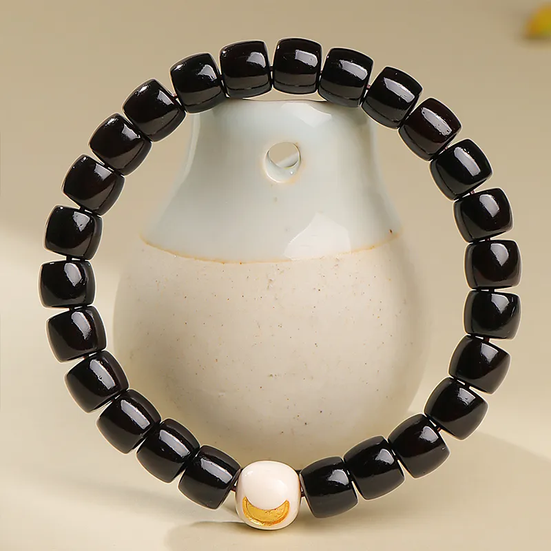 Moon Seal Hundred Rivers Coconut Shell Beads Bodhi Bracelets Unisex-1